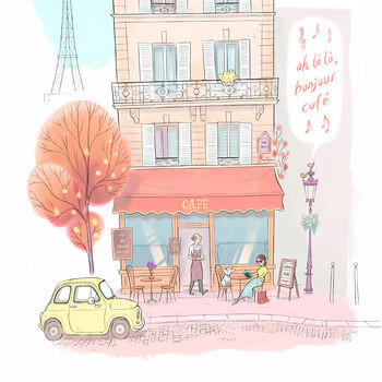 Paris Café Illustration Fine Art Print, 2 of 3