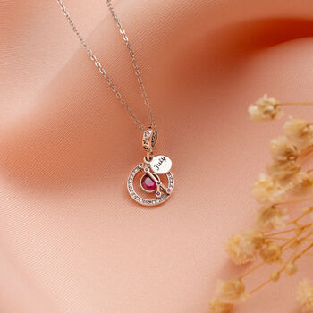 Cancer Zodiac Necklace Silver July Birthstone Pendant, 3 of 6