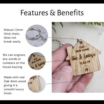 Personalised New Home Keyring Keepsake – Custom “Home Sweet Home” And First Home Designs, 2 of 5