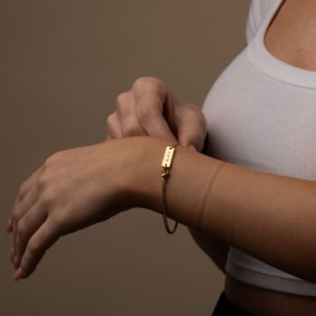 Womens Gold 3 Mm Cuban Personalised Bracelet, 2 of 10