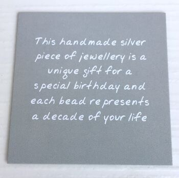 70th Birthday Handmade Sterling Silver Bracelet, 4 of 5