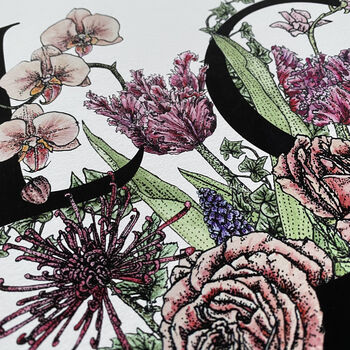 'Love' Personalised Botanical Flower Print, 2 of 4