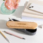 Personalised Wooden Felt Pencil Case And Phone Stand, thumbnail 2 of 5