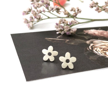 Sterling Silver Mini Flower Earrings, 2 of 12