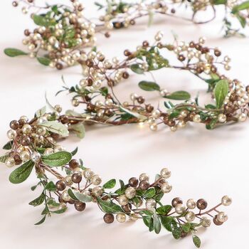 Copper Berry Light Up Festive Table Garland Centrepiece, 5 of 5