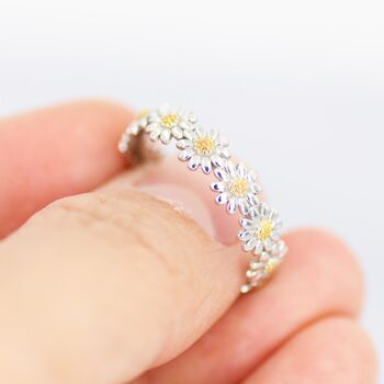 Two Tone Daisy Infinity Ring, 10 of 10