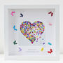 Framed Personalised Butterfly Heart Christening Gift, thumbnail 1 of 6