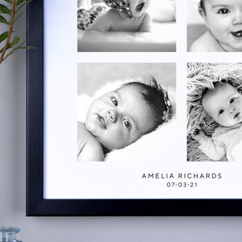 Personalised Six Photos Baby Print, 4 of 7