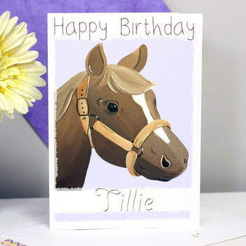 Personalised Pony Horse Birthday Card, 7 of 9