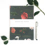 Botanical Christmas Wrapping Paper Navy Berry Roses, thumbnail 2 of 2