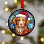 Nova Scotia Duck Tolling Retriever In Santa Hat Suncatcher Decoration, thumbnail 1 of 6