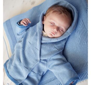 Baby Boy Blue Star Hooded Cardigan, 2 of 9