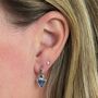 'Triangle' Labradorite Sterling Silver Hoop Earrings, thumbnail 2 of 6