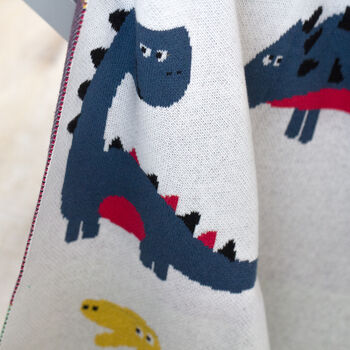 Personalised Dinosaurs Cotton Knit Blanket, 7 of 12