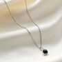 Sapphire Birthstone 45th Wedding Anniversary Necklace In Sterling Silver, thumbnail 2 of 6