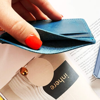 Genuine Leather Card Holder Five Slots Slim Design, 7 of 12