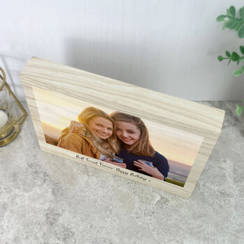 Personalised Freestanding One Photo Giant Wooden Block 15cm X 21cm Landscape, 4 of 5