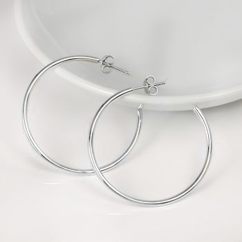 Solid Sterling Silver Hoop Earrings, 5 of 7