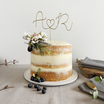 Initials With Heart Wire Cake Topper, 3 of 8