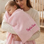 Personalised Pink Cellular Baby Blanket Newborn Baby Gift, thumbnail 2 of 11