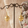 Gold And Silver Ball Boho Filigree Drop Earrings, thumbnail 6 of 9