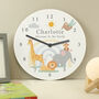 Personalised Safari Animals Nursery Clock Gift, thumbnail 3 of 4