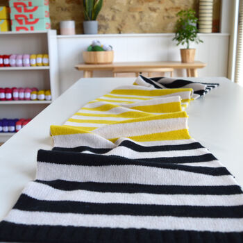 Extra Large Three Colour Stripe Scarf Knitting Kit, 3 of 4