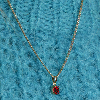 Gold Plated January Garnet Birthstone Necklace, 2 of 6