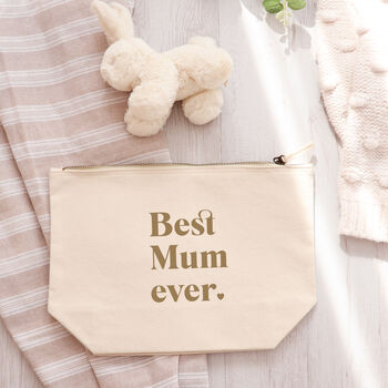 Gift For Mum 'Best Mum Ever' Makeup Toiletry Bag, 3 of 4