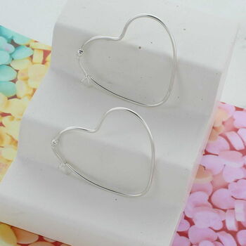 Statement Heart Hoop Earrings, 2 of 3