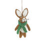Handmade Felt Clover The Hare Hanging Decoration, thumbnail 2 of 3