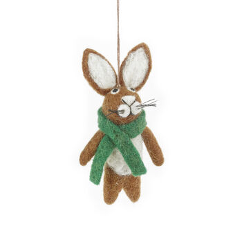 Handmade Felt Clover The Hare Hanging Decoration, 2 of 3