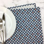 Safiya Tea Towel, Blue And Orange Geometric Pattern, thumbnail 1 of 2