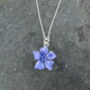 Periwinkle Blue Flower Delicate Pendant Necklace, thumbnail 2 of 4
