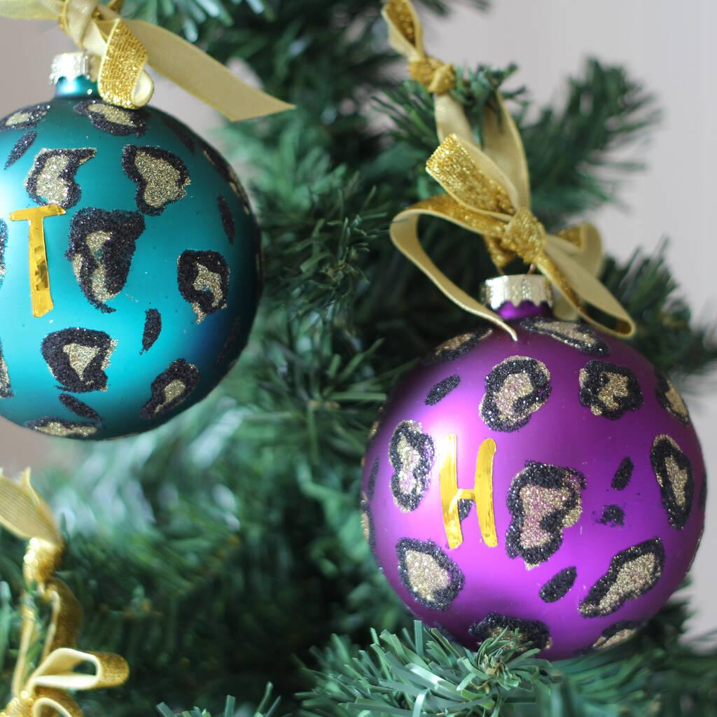 Personalised Animal Print Christmas Bauble By Bells And Whistles Make | notonthehighstreet.com
