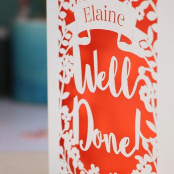 Personalised 'Well Done' Papercut Card, 6 of 6