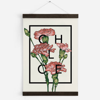 Personalised Carnations Botanical Flower Print, 7 of 8