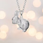 Baby Rabbit Necklace In Sterling Silver, thumbnail 2 of 11