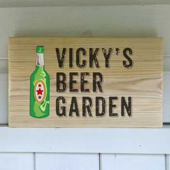 Personalised Wooden Beer Garden Sign, 3 of 3