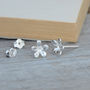 Little Flower Earring Studs In Sterling Silver, thumbnail 1 of 5