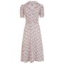 Lisa Dress In Rose Kiss Print Vintage 1940s Style, thumbnail 1 of 3