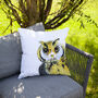 Inky Owl Outdoor Cushion For Garden Furniture, thumbnail 1 of 8