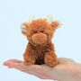 Highland Brown Cow Mini Toy With Rattle, thumbnail 2 of 4