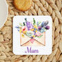 Personalised Flowers In An Envelope Coaster, thumbnail 1 of 2