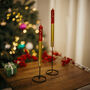 Handmade Plum And Gold Dipped Glitter Candlesticks Pair, thumbnail 2 of 2