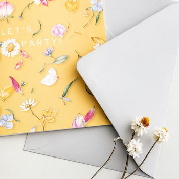 Petal Confetti 'Let's Party' Botanical Card, 3 of 4