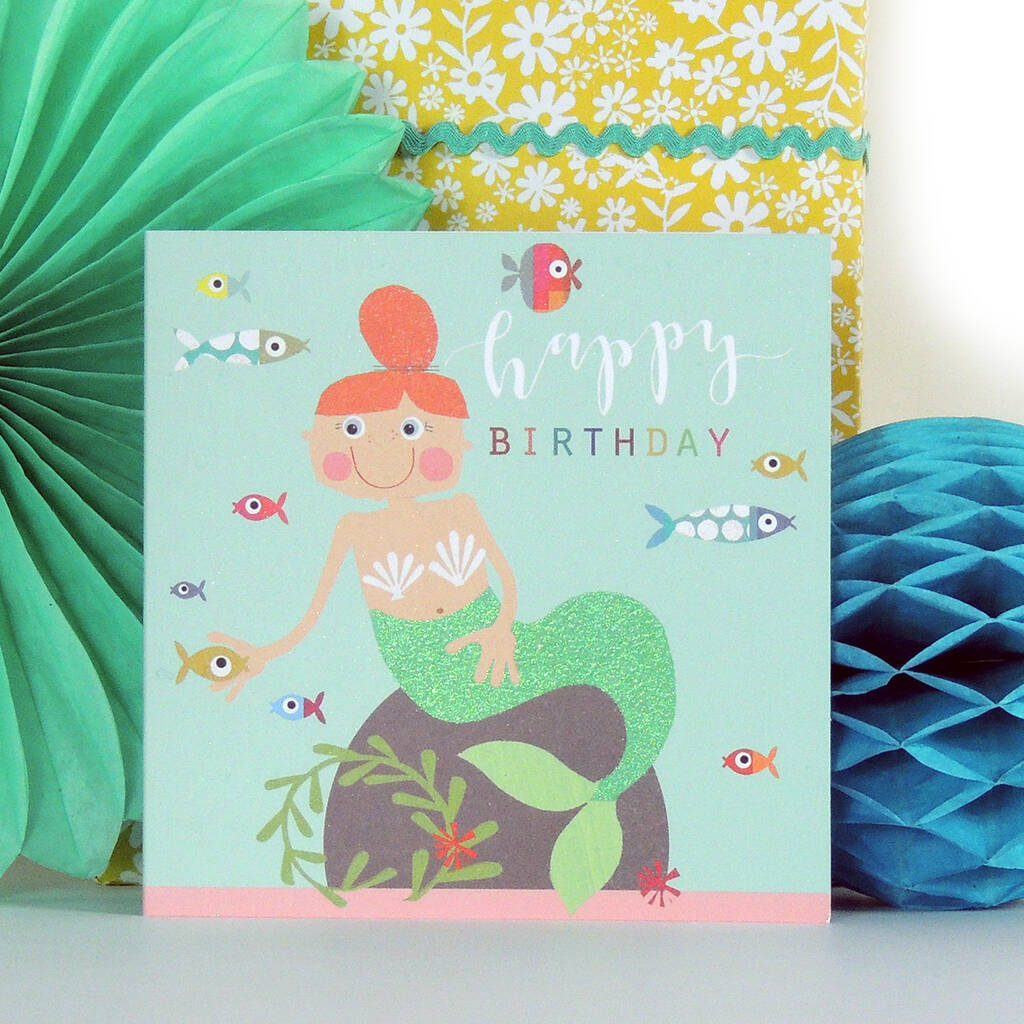 Glittery Mermaid Birthday Card By Kali Stileman Publishing ...