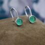 Sterling Silver Genuine Green Onyx Drop Earrings, thumbnail 2 of 11