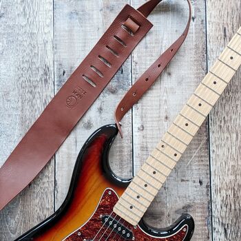 Handmade Personalised Leather Guitar Strap, 2 of 11