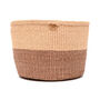 Taifa: Brown And Sand Duo Colour Block Woven Basket, thumbnail 6 of 8